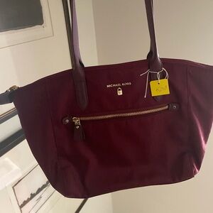 Michael Kors Burgundy Jet Set Tote Bag